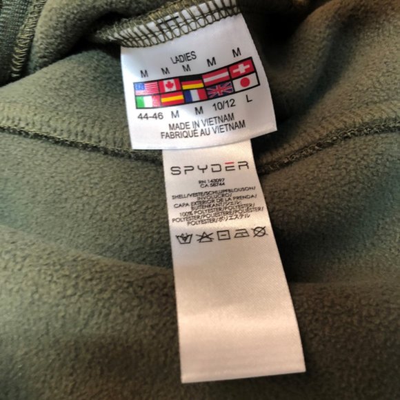 New SPYDER Dark Green Zip Core Knit Jacket Size S Snowboard Ski Outdoor Active - Picture 8 of 9
